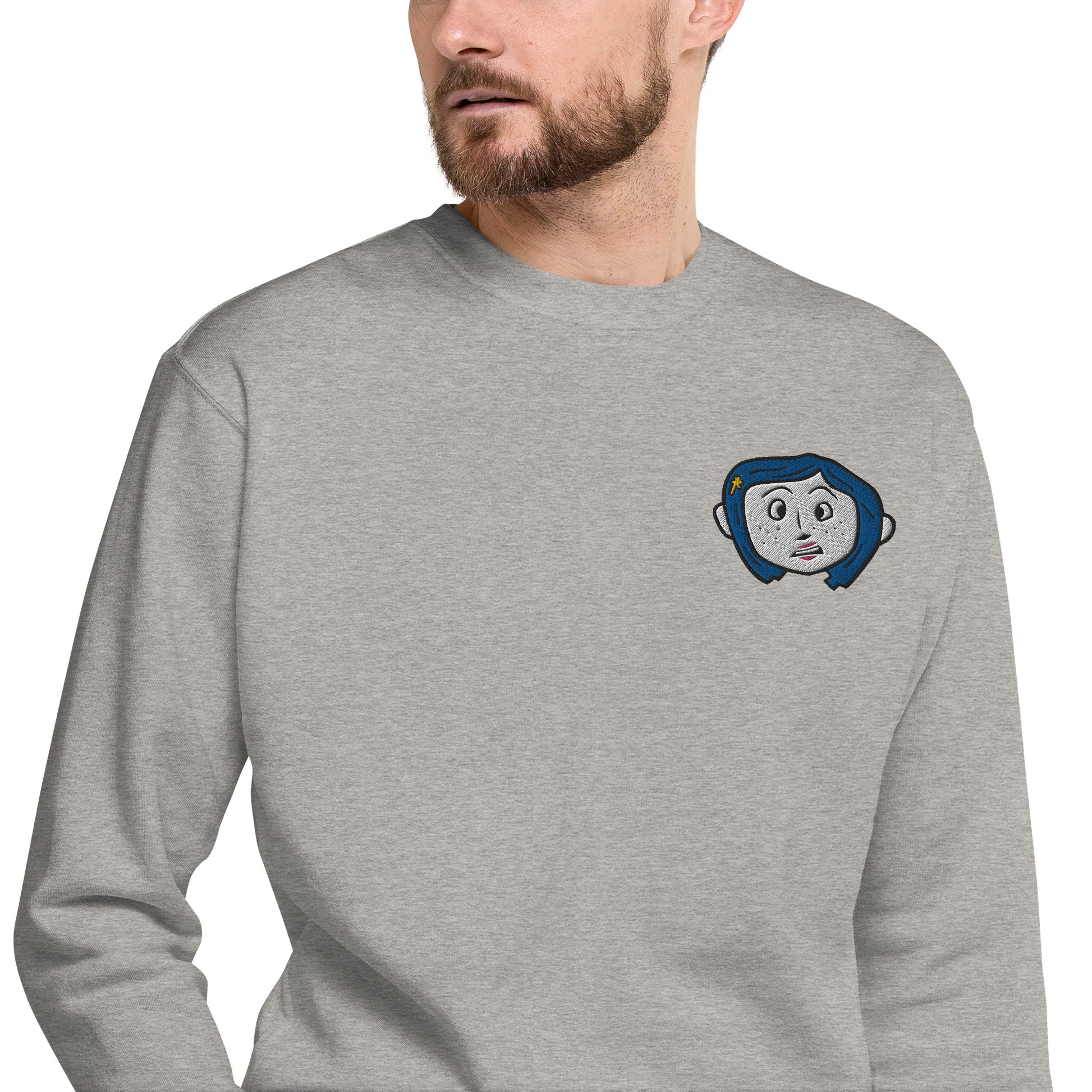 Coraline Face | Soft-Wash Sweatshirt | Embroidered Soft-Wash Sweatshirt Syntax & Alchemy   