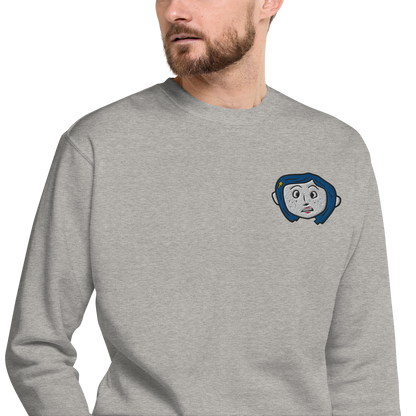 Coraline Face | Soft-Wash Sweatshirt | Embroidered Soft-Wash Sweatshirt Syntax & Alchemy   