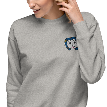 Coraline Face | Soft-Wash Sweatshirt | Embroidered Soft-Wash Sweatshirt Syntax & Alchemy   