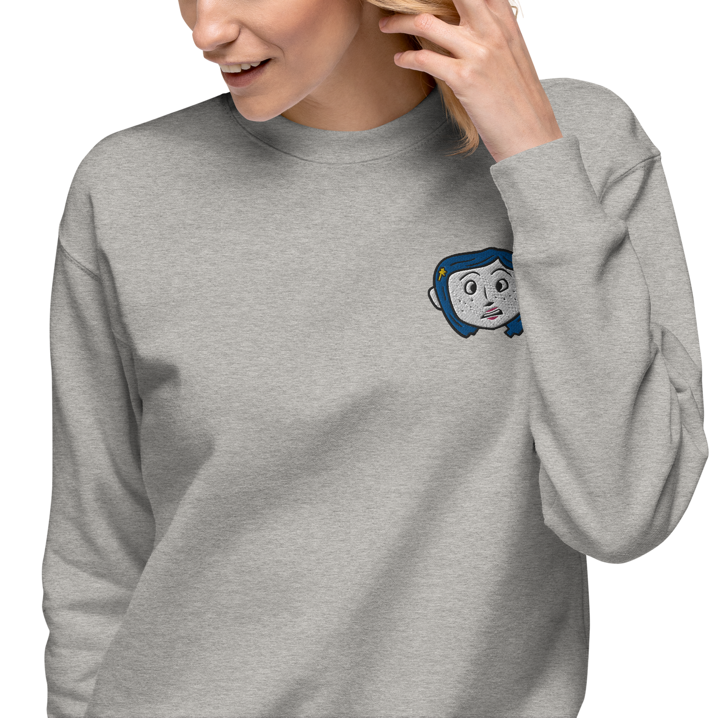 Coraline Face | Soft-Wash Sweatshirt | Embroidered Soft-Wash Sweatshirt Syntax & Alchemy   