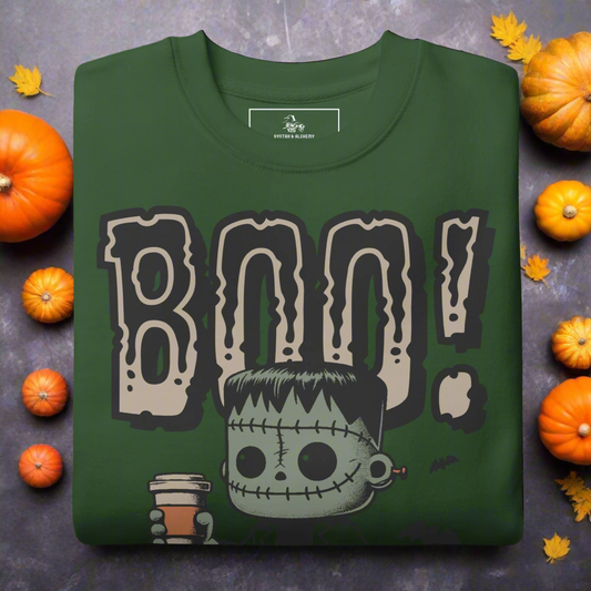 Frankenstein Boo | Soft-Wash Sweatshirt Soft-Wash Sweatshirt Syntax & Alchemy Forest Green S 