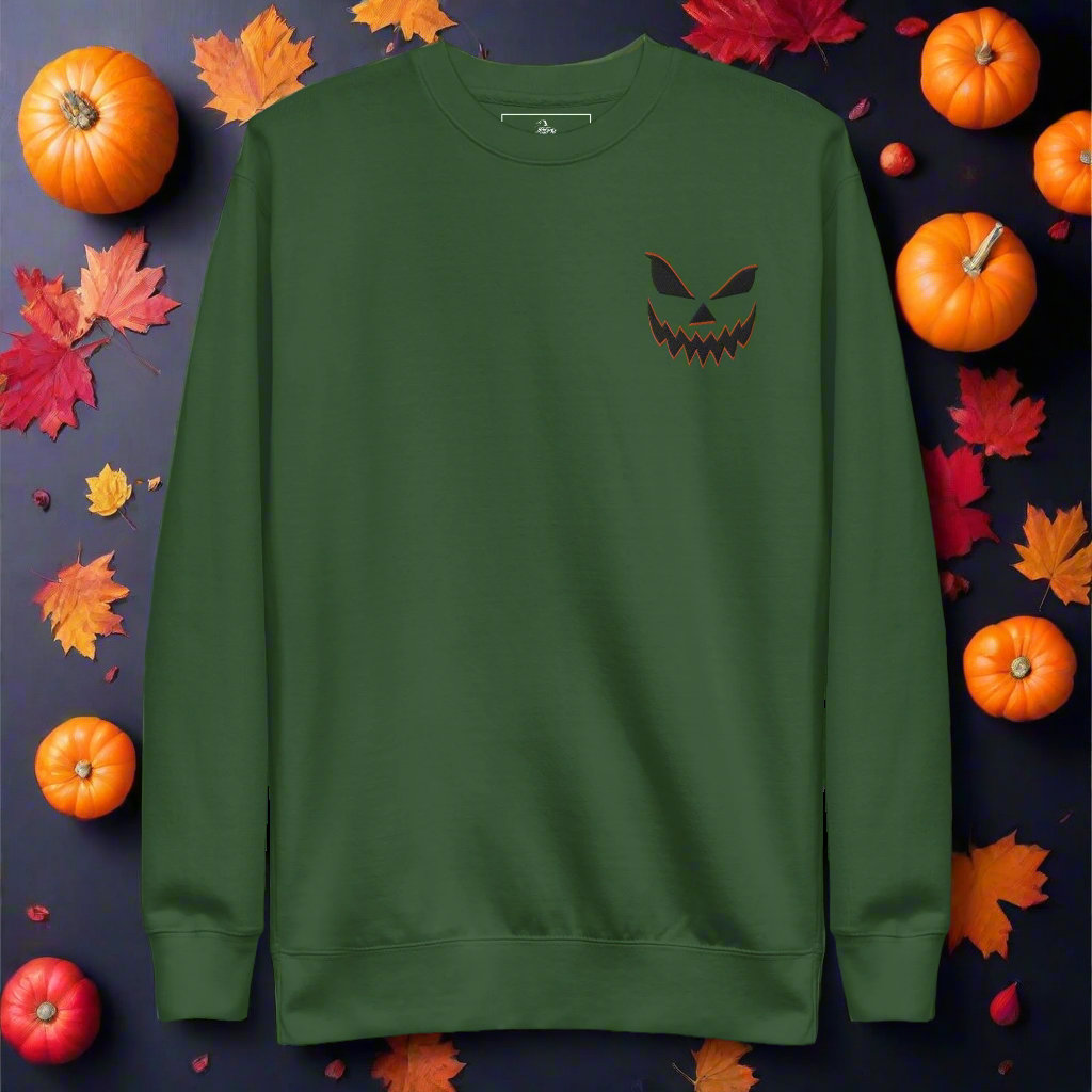 Smiling Jack O Lantern | Soft-Wash Sweatshirt | Embroidered Soft-Wash Sweatshirt Syntax & Alchemy   