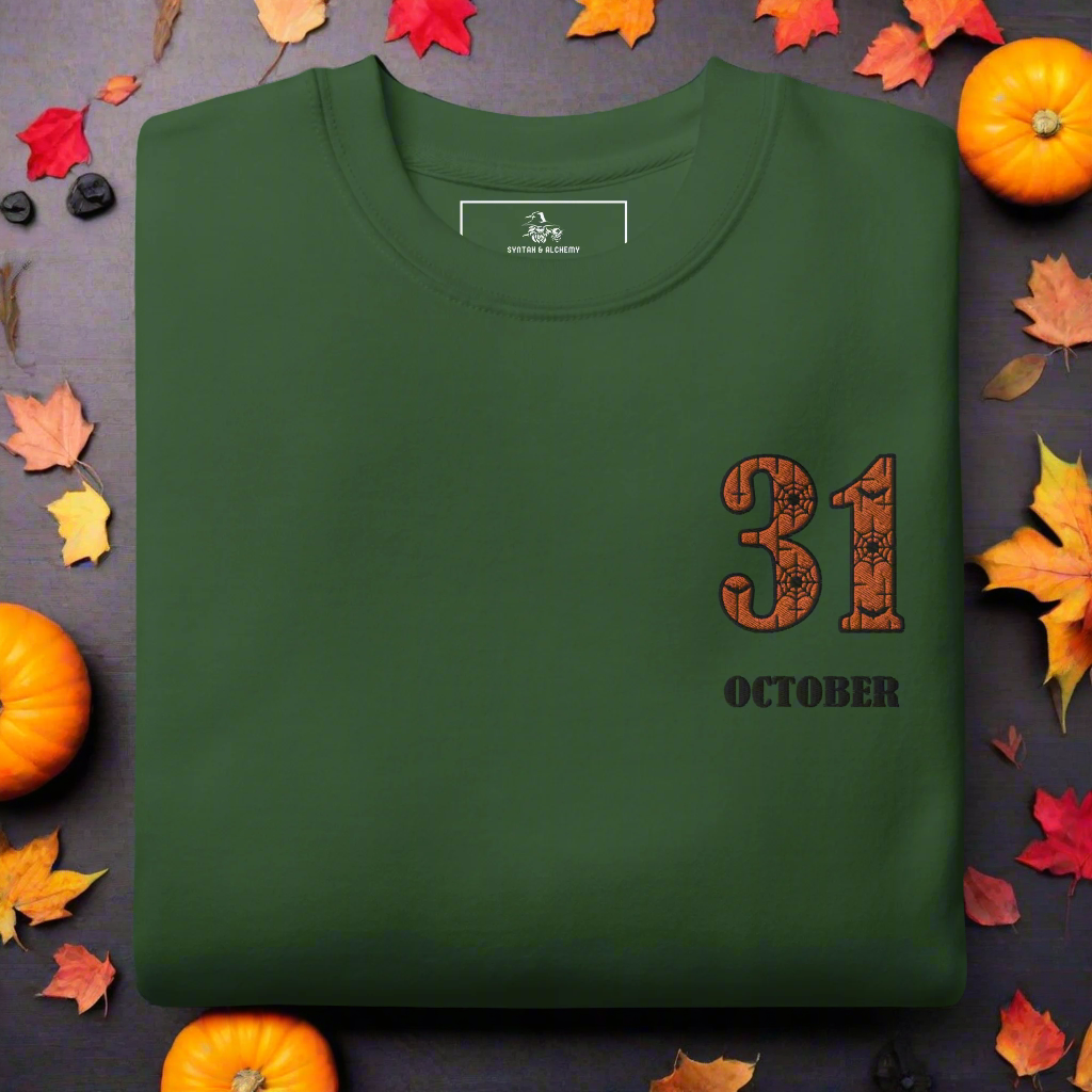 31 October | Soft-Wash Sweatshirt | Embroidered Soft-Wash Sweatshirt Syntax & Alchemy Forest Green S 