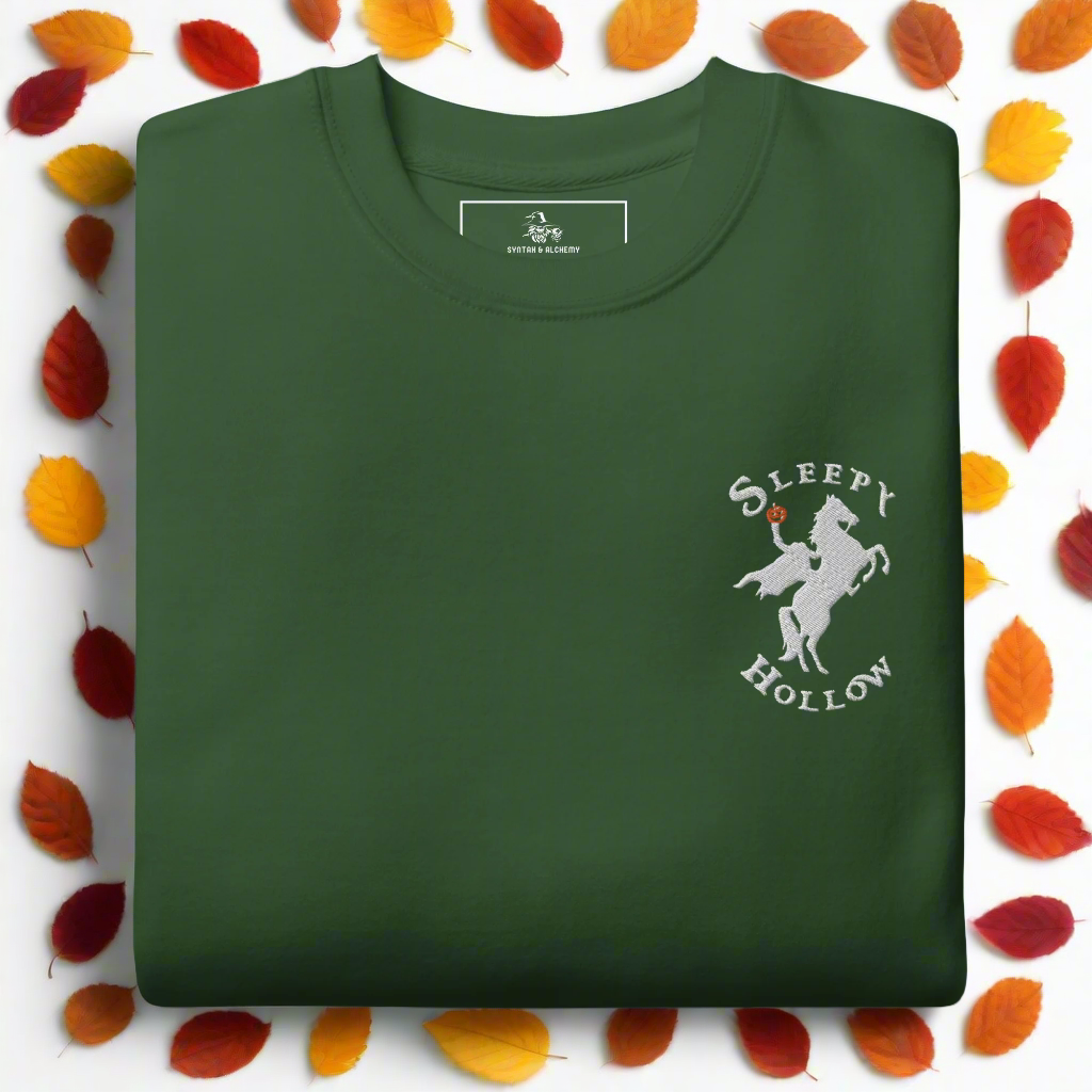 Sleepy Hollow Horseman | Soft-Wash Sweatshirt | Embroidered | White Variant Soft-Wash Sweatshirt Syntax & Alchemy Forest Green S 