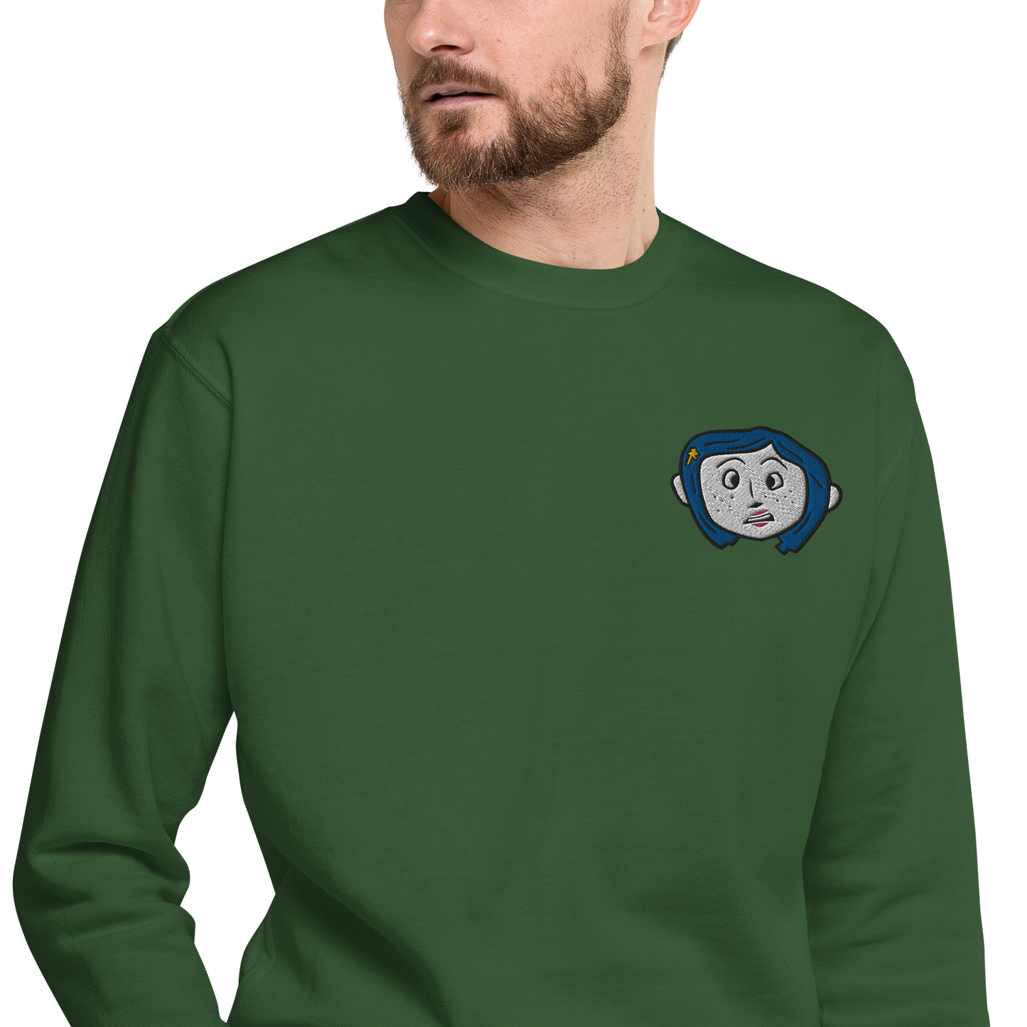 Coraline Face | Soft-Wash Sweatshirt | Embroidered Soft-Wash Sweatshirt Syntax & Alchemy   