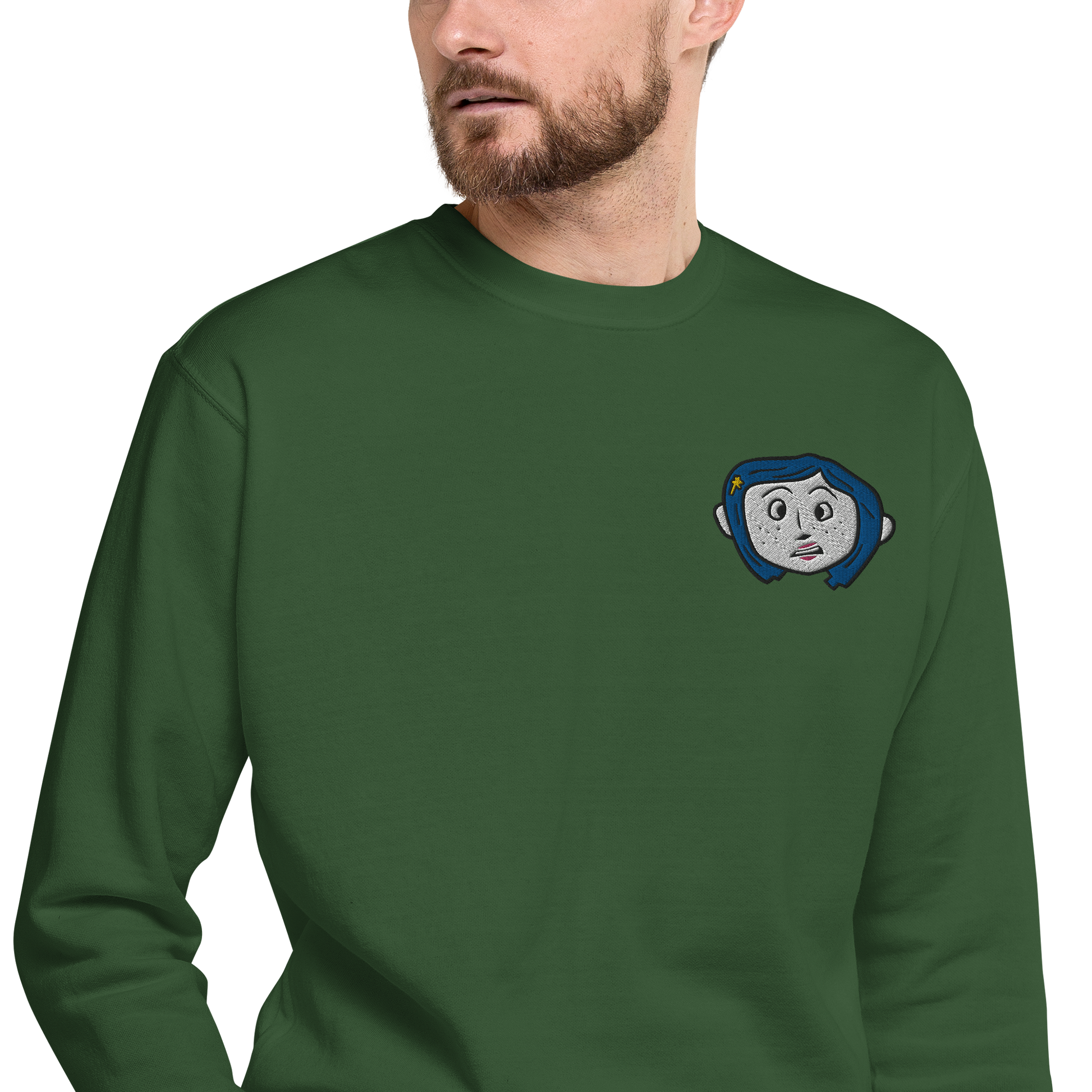 Coraline Face | Soft-Wash Sweatshirt | Embroidered Soft-Wash Sweatshirt Syntax & Alchemy   