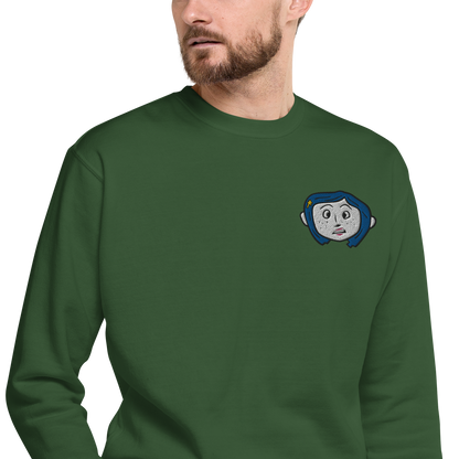 Coraline Face | Soft-Wash Sweatshirt | Embroidered Soft-Wash Sweatshirt Syntax & Alchemy   