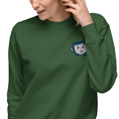 Coraline Face | Soft-Wash Sweatshirt | Embroidered Soft-Wash Sweatshirt Syntax & Alchemy   