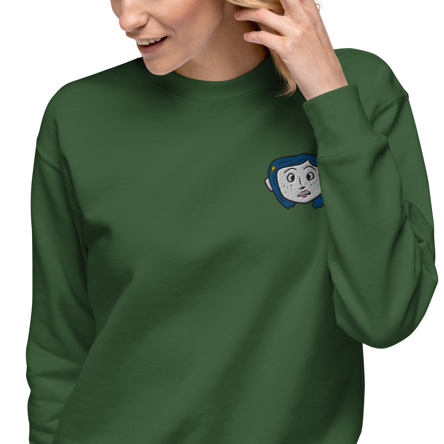 Coraline Face | Soft-Wash Sweatshirt | Embroidered Soft-Wash Sweatshirt Syntax & Alchemy   