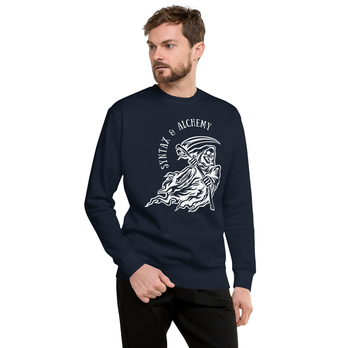 Grim Syntax | Soft-Wash Sweatshirt | White Variant Soft-Wash Sweatshirt Syntax & Alchemy   