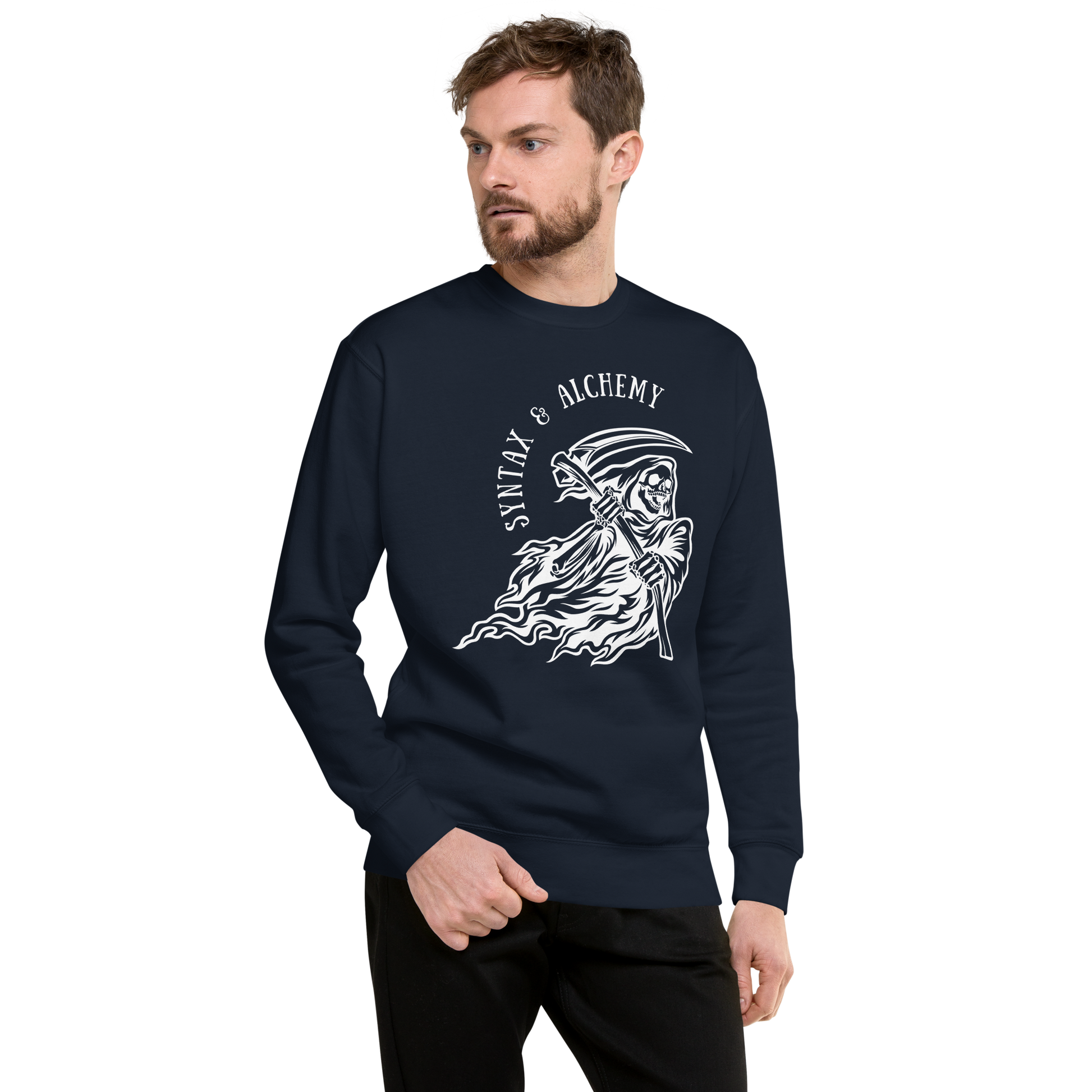 Grim Syntax | Soft-Wash Sweatshirt | White Variant Soft-Wash Sweatshirt Syntax & Alchemy   