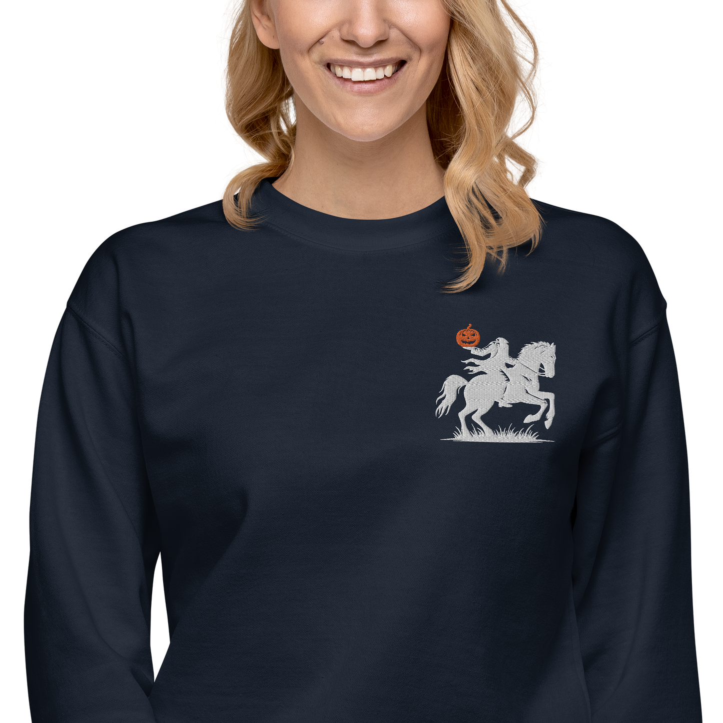 Headless Horseman Pumpkin Head | Soft-Wash Sweatshirt | Embroidered Soft-Wash Sweatshirt Syntax & Alchemy   