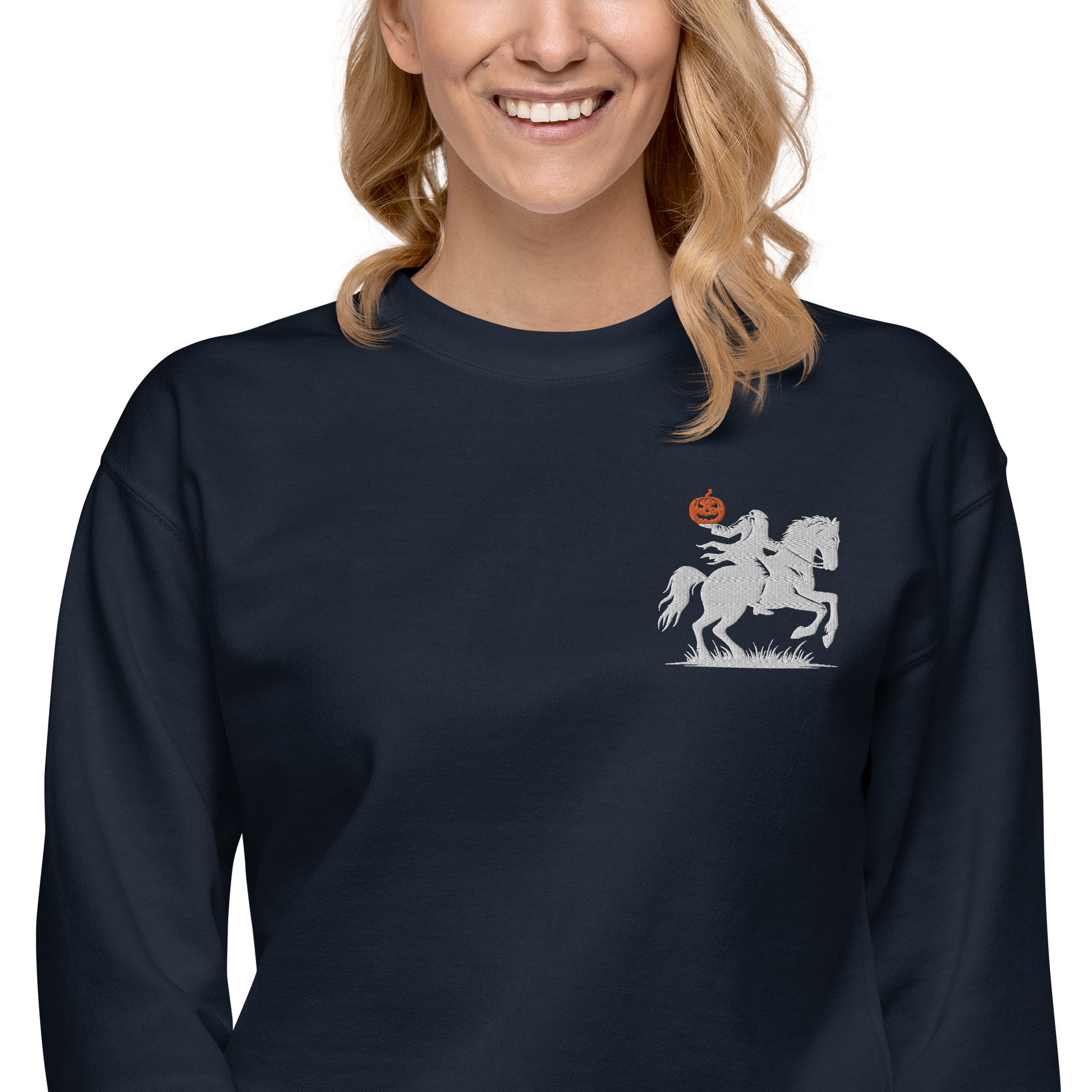 Headless Horseman Pumpkin Head | Soft-Wash Sweatshirt | Embroidered Soft-Wash Sweatshirt Syntax & Alchemy   