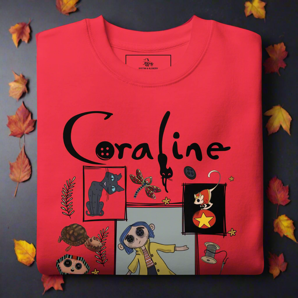 Coraline Collage | Soft-Wash Sweatshirt Soft-Wash Sweatshirt Syntax & Alchemy Team Red S 