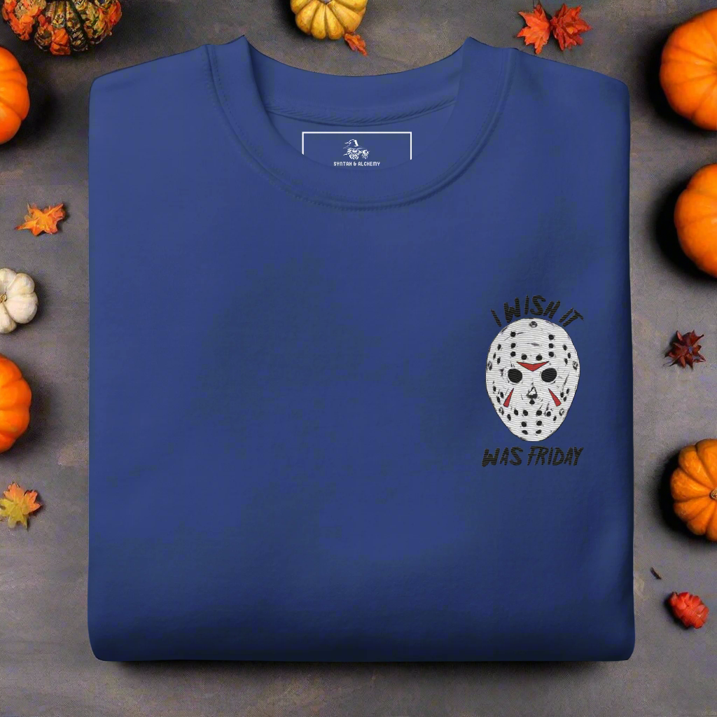 Wish It Was Friday 13th | Soft-Wash Sweatshirt | Embroidered Soft-Wash Sweatshirt Syntax & Alchemy Team Royal S 