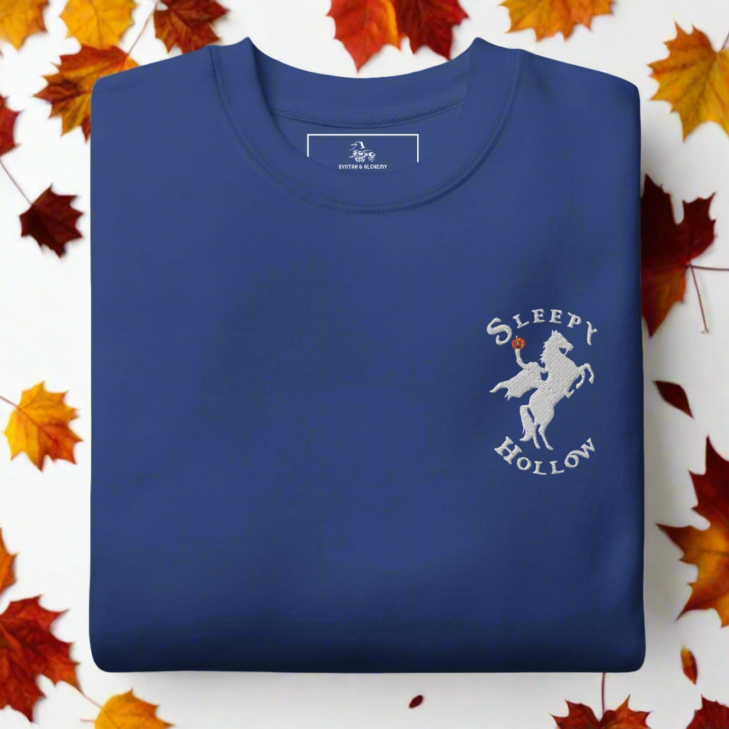 Sleepy Hollow Horseman | Soft-Wash Sweatshirt | Embroidered | White Variant Soft-Wash Sweatshirt Syntax & Alchemy Team Royal S 