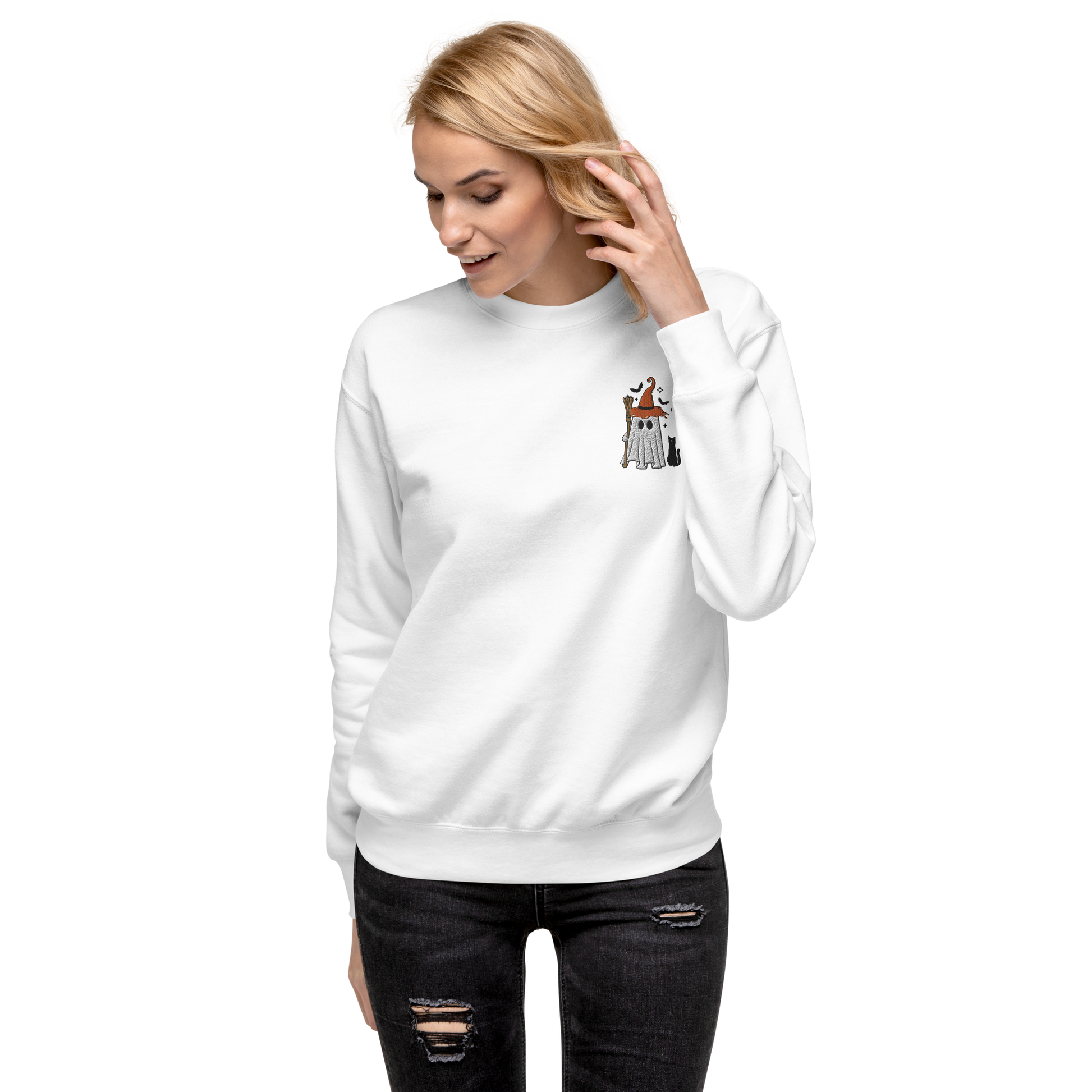 Ghost Cat | Soft-Wash Sweatshirt | Embroidered Soft-Wash Sweatshirt Syntax & Alchemy   