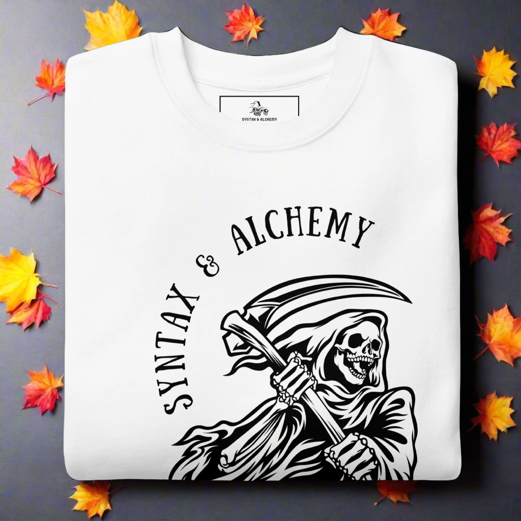 Grim Syntax | Soft-Wash Sweatshirt | Black Variant Soft-Wash Sweatshirt Syntax & Alchemy White S 