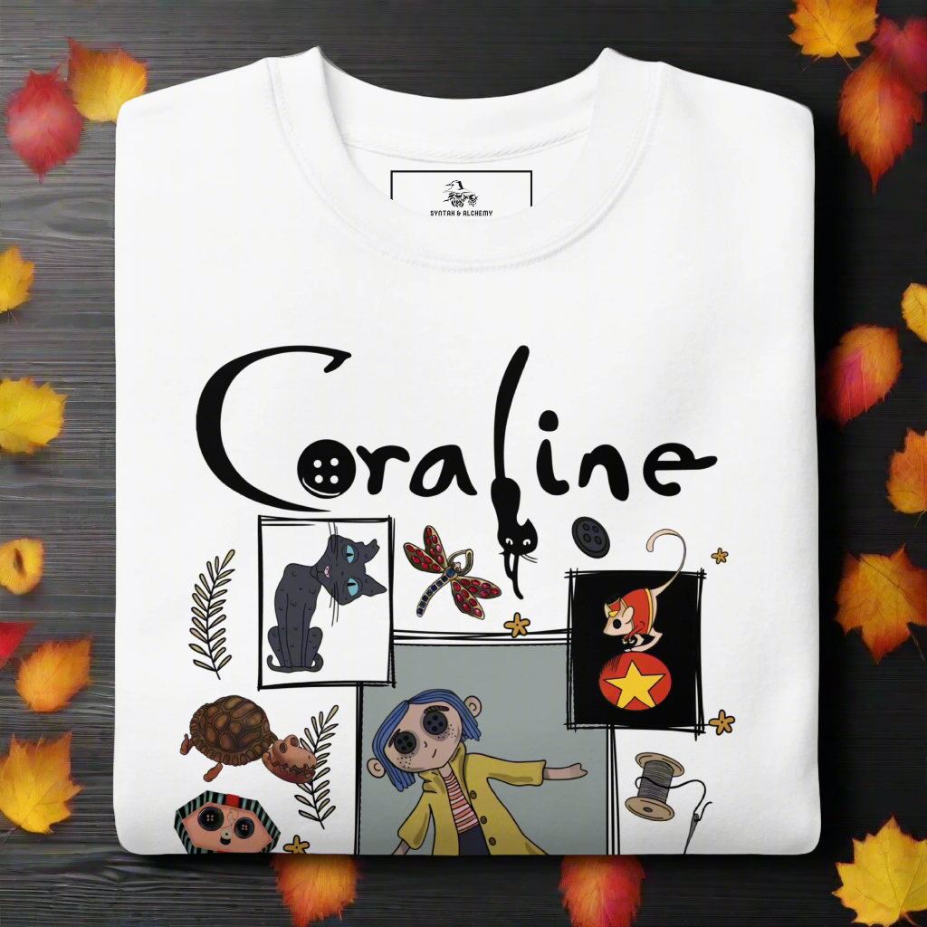 Coraline Collage | Soft-Wash Sweatshirt Soft-Wash Sweatshirt Syntax & Alchemy White S 