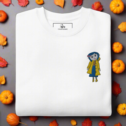 Coraline Button Eyes | Soft-Wash Sweatshirt | Embroidered | Sleeve Variant Soft-Wash Sweatshirt Syntax & Alchemy   