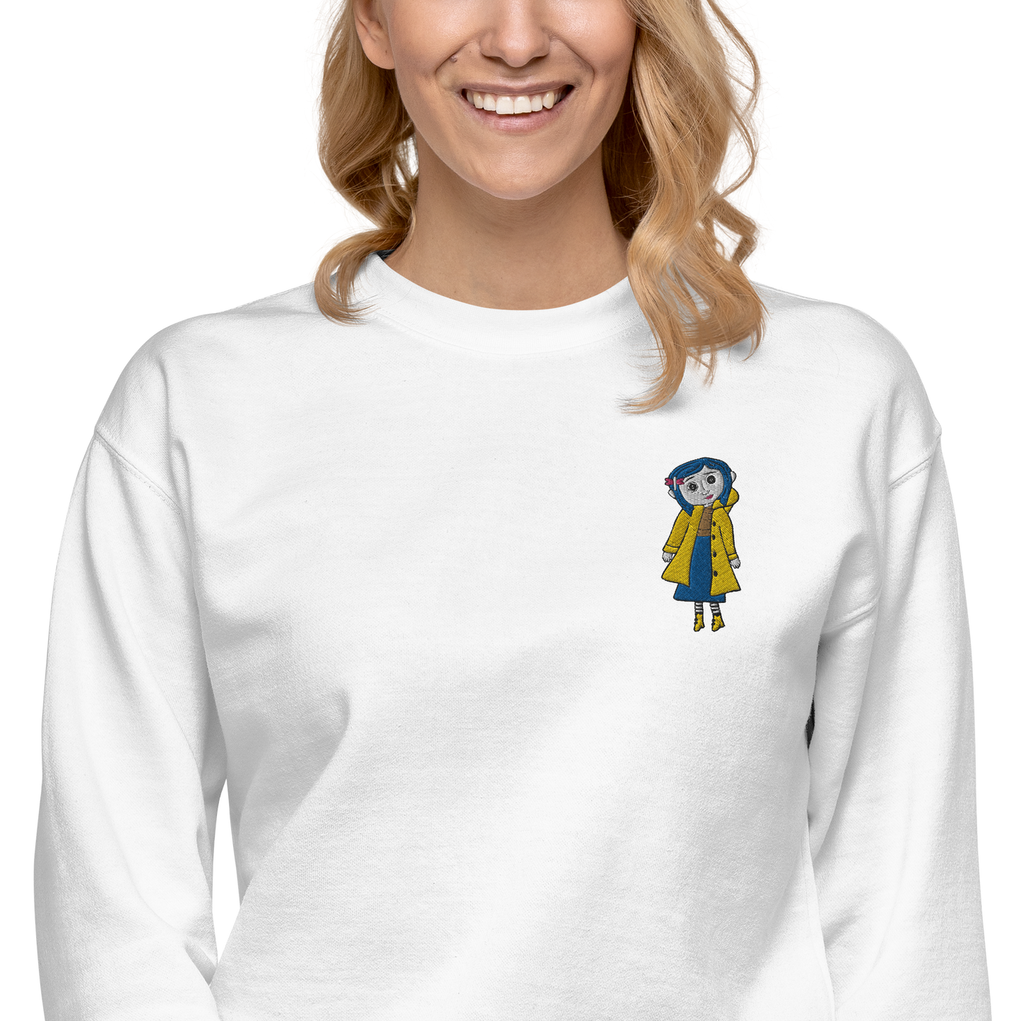 Coraline Button Eyes | Soft-Wash Sweatshirt | Embroidered | Sleeve Variant Soft-Wash Sweatshirt Syntax & Alchemy   