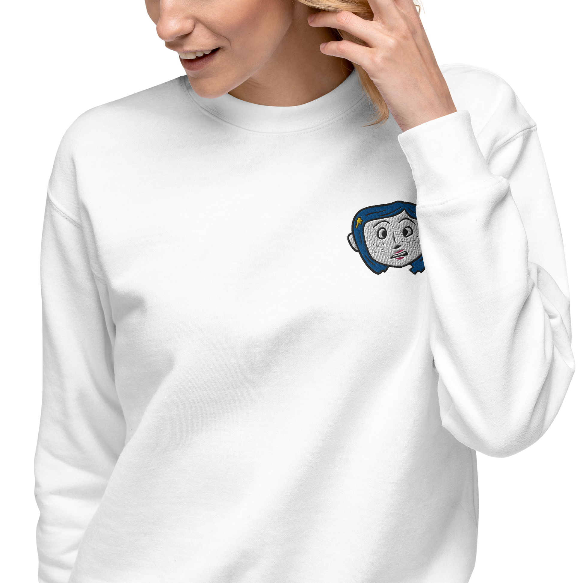 Coraline Face | Soft-Wash Sweatshirt | Embroidered Soft-Wash Sweatshirt Syntax & Alchemy   