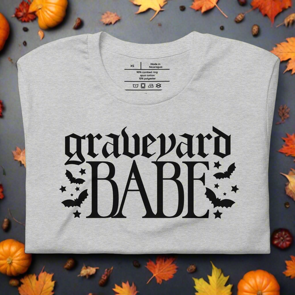 Graveyard Babe | Airlume Cotton T-Shirt Women's T-Shirt Syntax & Alchemy Athletic Heather XS 