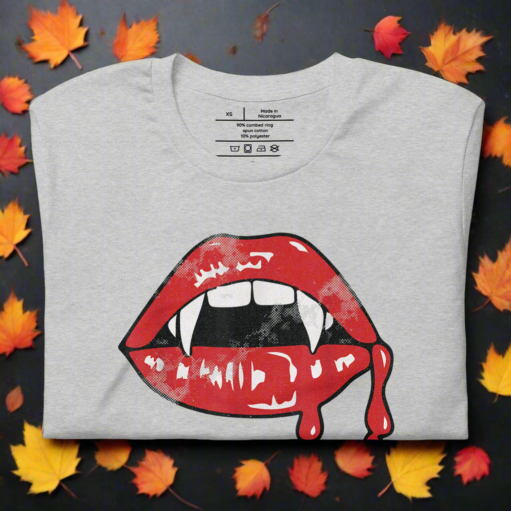 Vampire Kiss | Airlume Cotton T-Shirt Women's T-Shirt Syntax & Alchemy Athletic Heather XS 