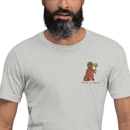 Samhain Trick 'r Treat | Airlume Cotton T-Shirt | Embroidered Women's T-Shirt Syntax & Alchemy   