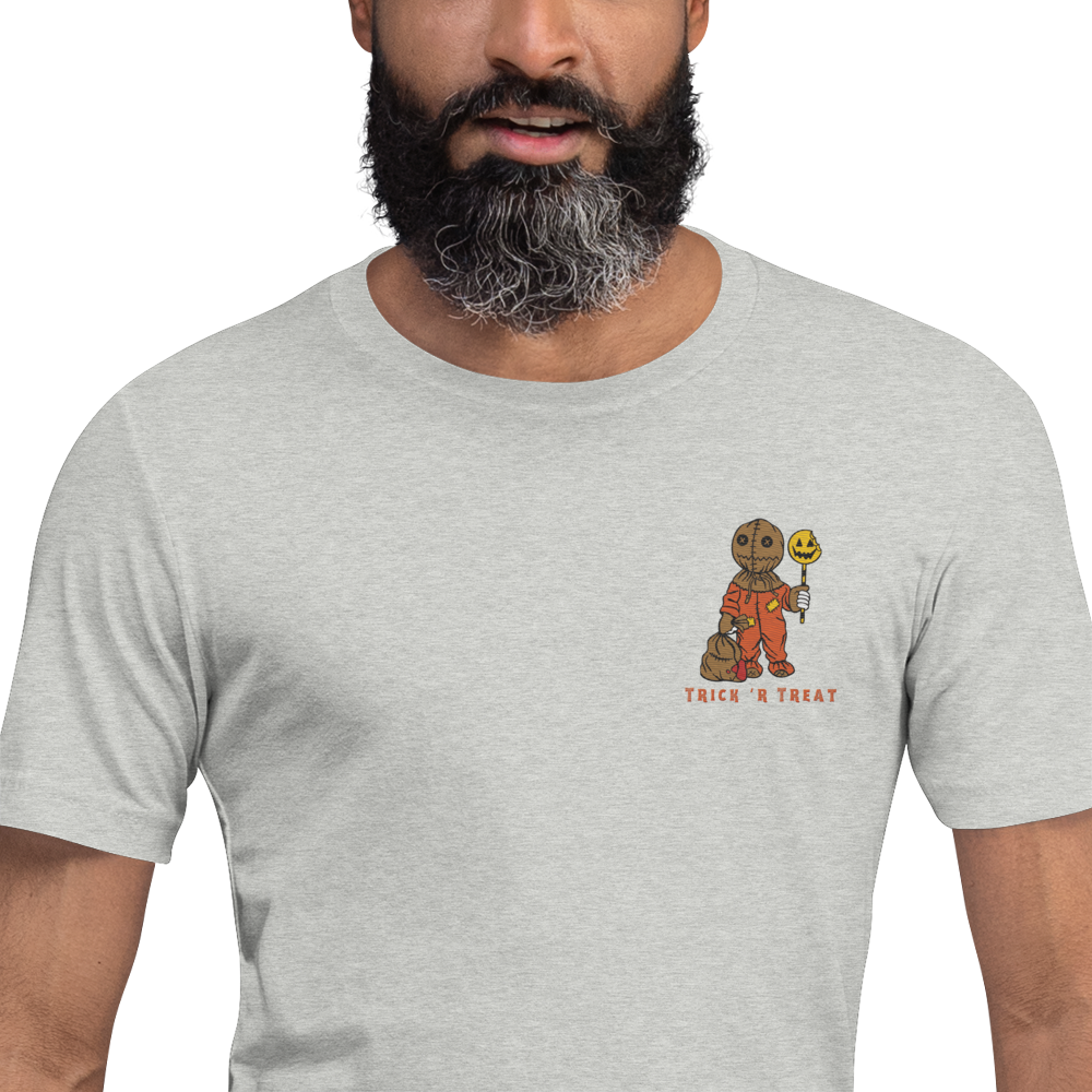 Samhain Trick 'r Treat | Airlume Cotton T-Shirt | Embroidered Women's T-Shirt Syntax & Alchemy   