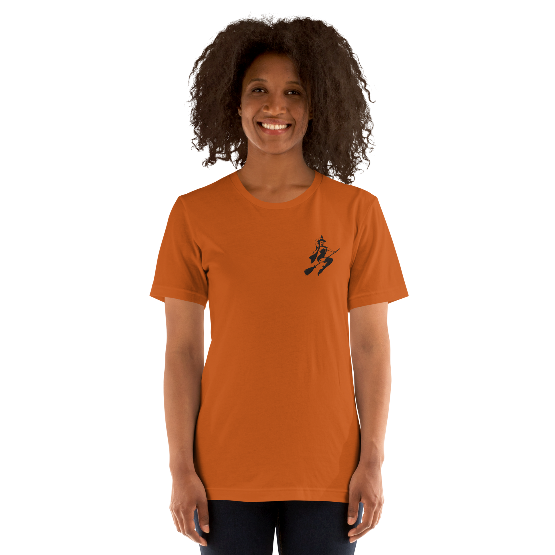 Broom Witch | Airlume Cotton T-Shirt | Embroidered Women's T-Shirt Syntax & Alchemy   