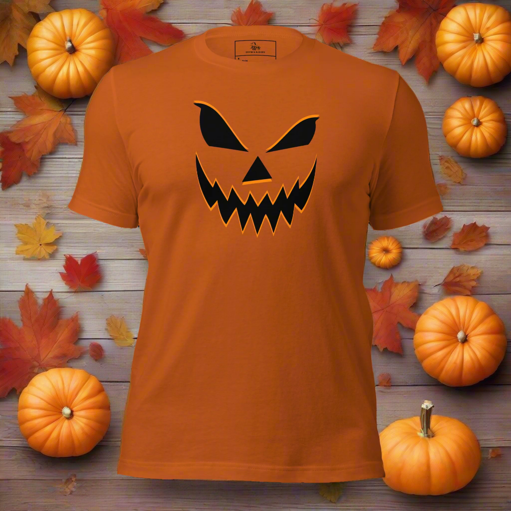 Smiling Jack O Lantern | Airlume Cotton T-Shirt Women's T-Shirt Syntax & Alchemy   