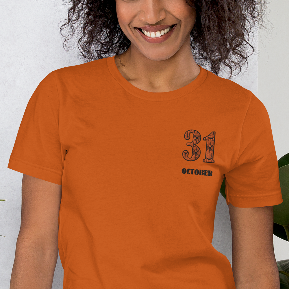 31 October | Airlume Cotton T-Shirt | Embroidered Women's T-Shirt Syntax & Alchemy   