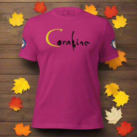 Coraline | Airlume Cotton T-Shirt | Coraline Sleeves Women's T-Shirt Syntax & Alchemy Berry S 