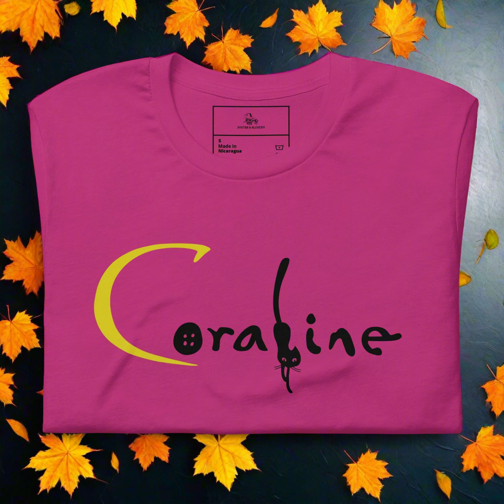 Coraline | Airlume Cotton T-Shirt | Button Sleeves Women's T-Shirt Syntax & Alchemy   