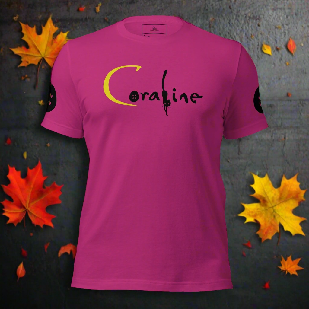 Coraline | Airlume Cotton T-Shirt | Button Sleeves Women's T-Shirt Syntax & Alchemy Berry S 