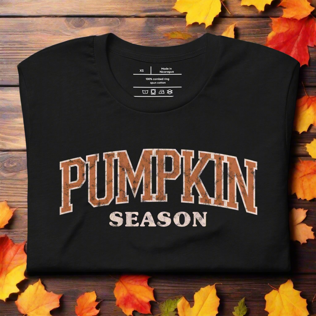 Pumpkin Season | Airlume Cotton T-Shirt Women's T-Shirt Syntax & Alchemy Black XS 