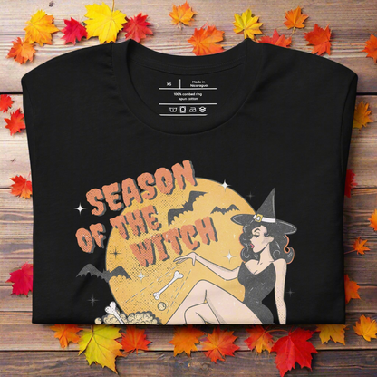 Season of the Witch | Airlume Cotton T-Shirt Women's T-Shirt Syntax & Alchemy Black S 