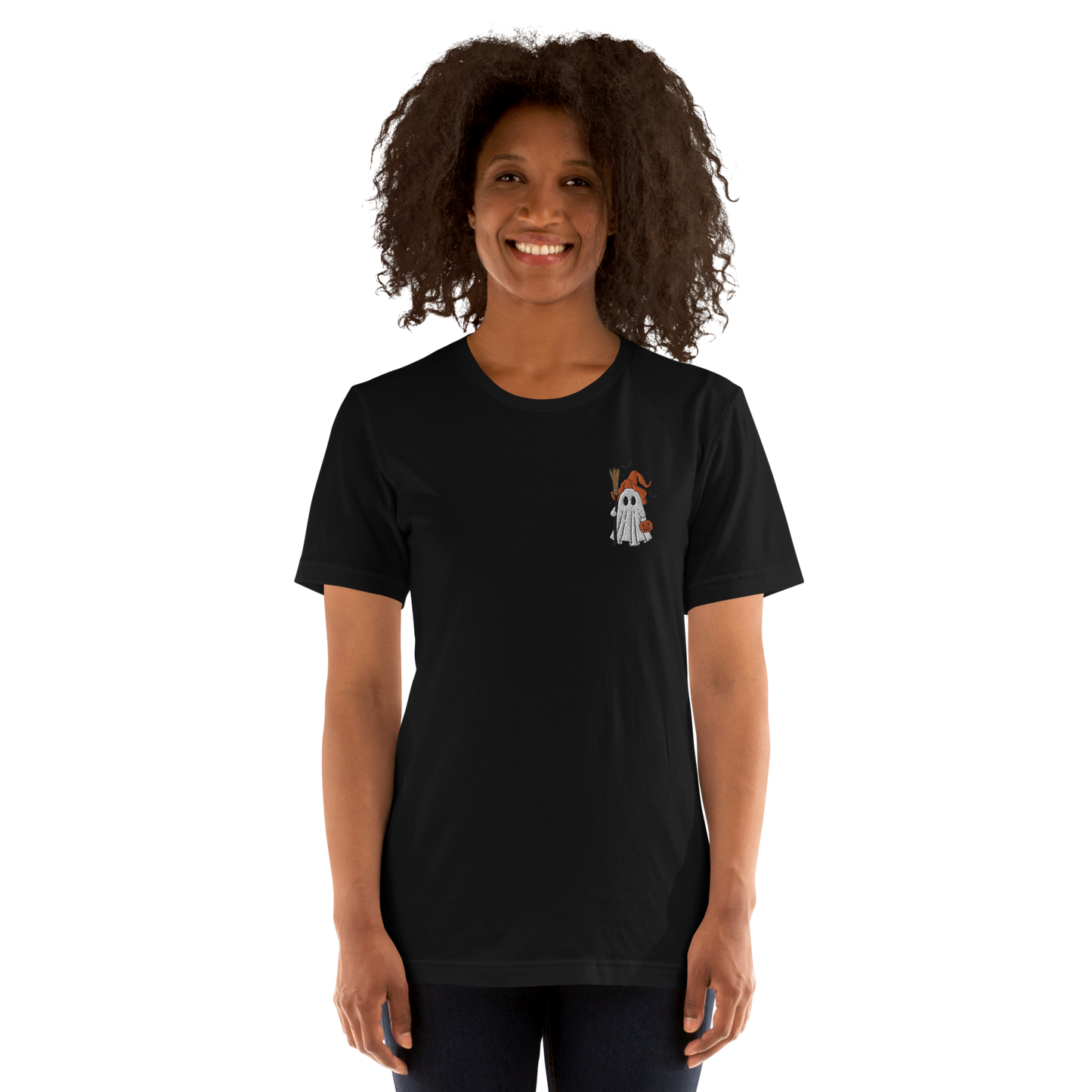 Ghost Witch | Airlume Cotton T-Shirt | Embroidered Women's T-Shirt Syntax & Alchemy   