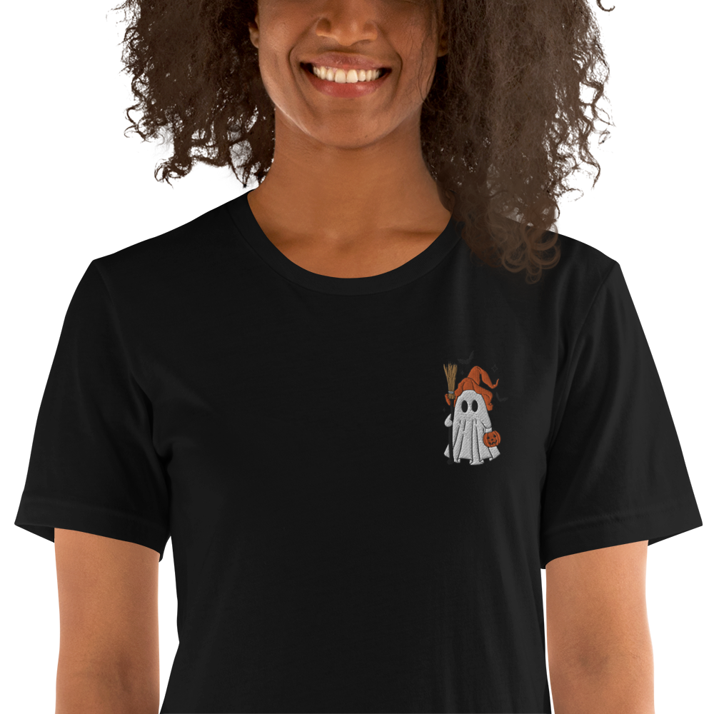 Ghost Witch | Airlume Cotton T-Shirt | Embroidered Women's T-Shirt Syntax & Alchemy   