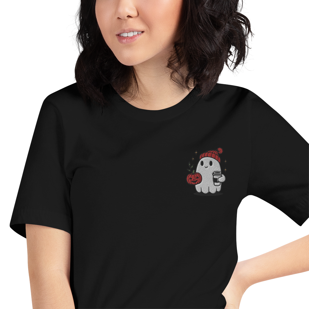 Ghost Hipster | Airlume Cotton T-Shirt | Embroidered Women's T-Shirt Syntax & Alchemy   