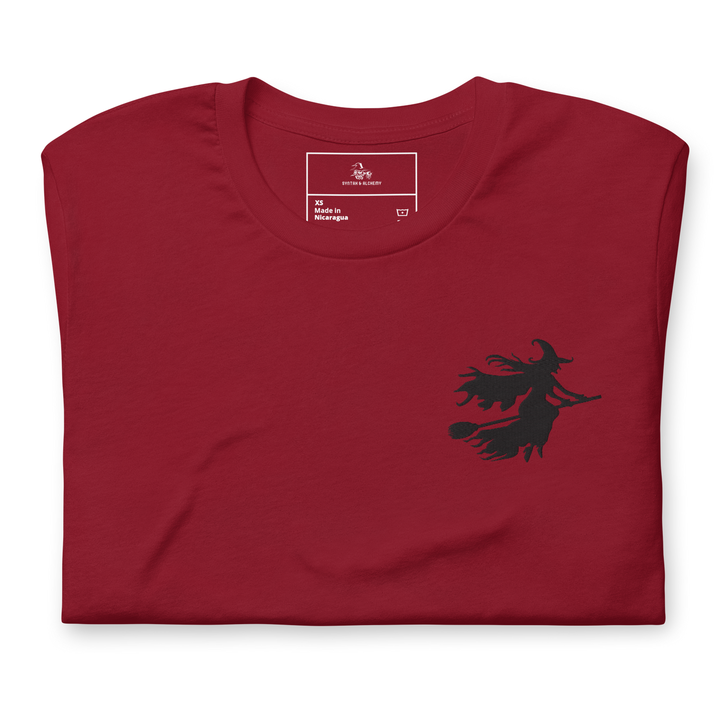 Ride the Wind | Airlume Cotton T-Shirt | Embroidered Women's T-Shirt Syntax & Alchemy Cardinal XS 