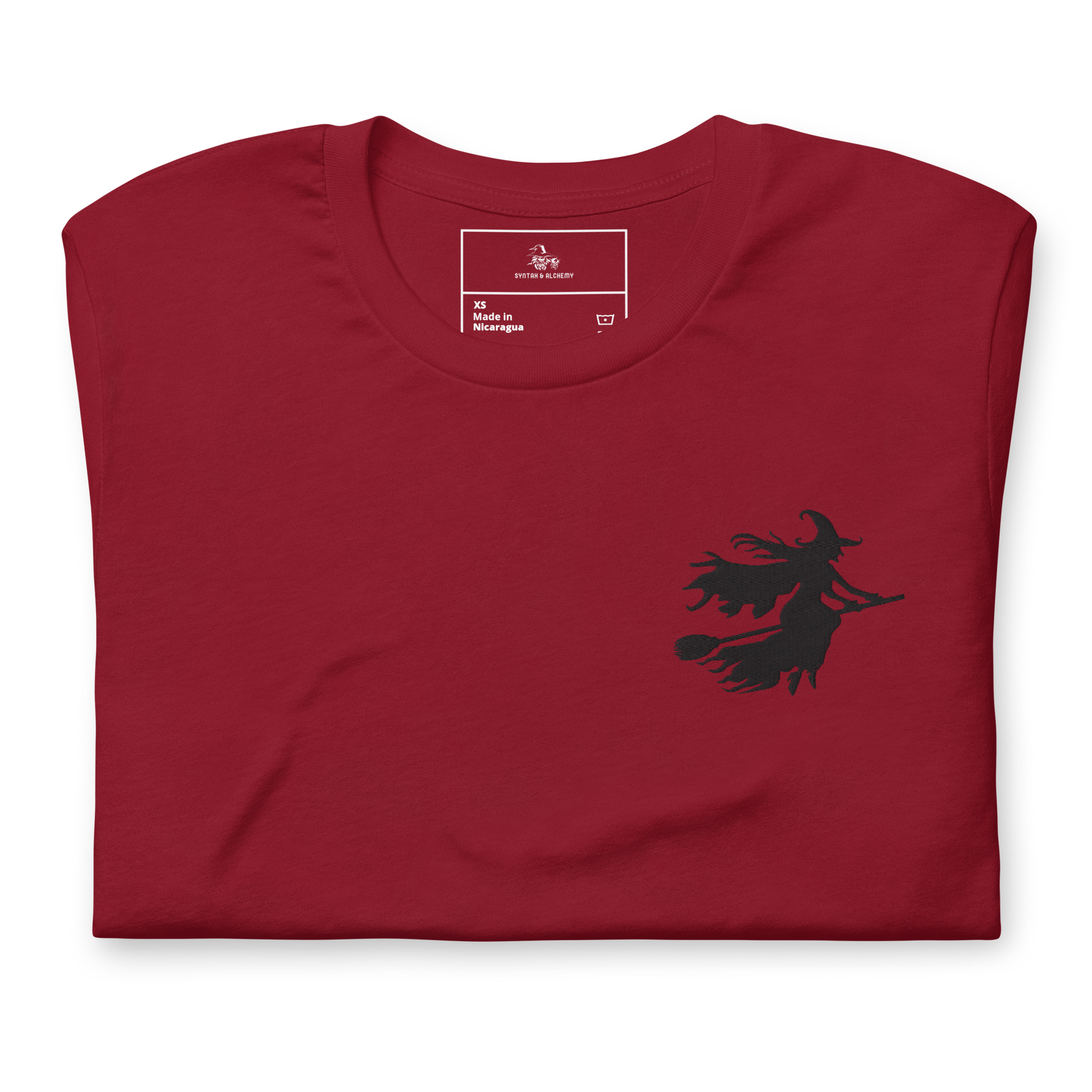 Ride the Wind | Airlume Cotton T-Shirt | Embroidered Women's T-Shirt Syntax & Alchemy Cardinal XS 