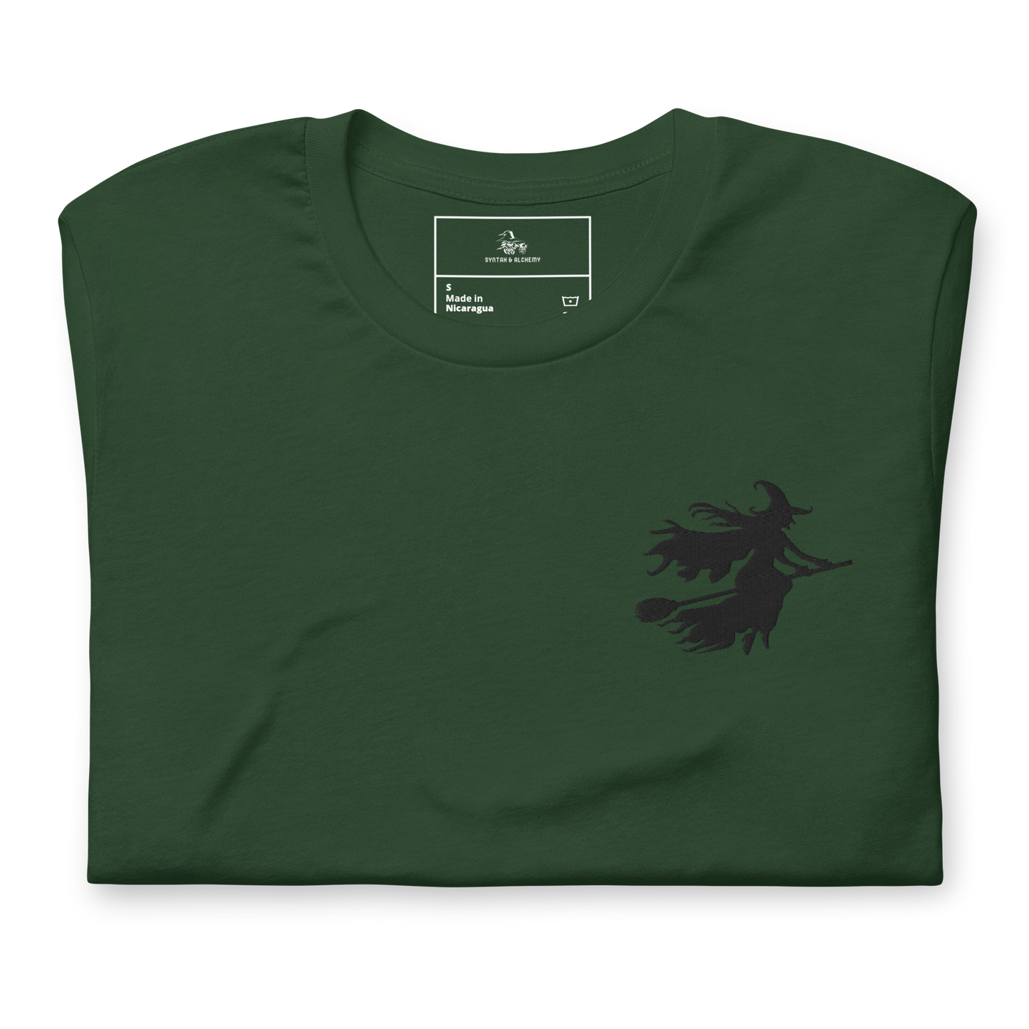 Ride the Wind | Airlume Cotton T-Shirt | Embroidered Women's T-Shirt Syntax & Alchemy Forest S 