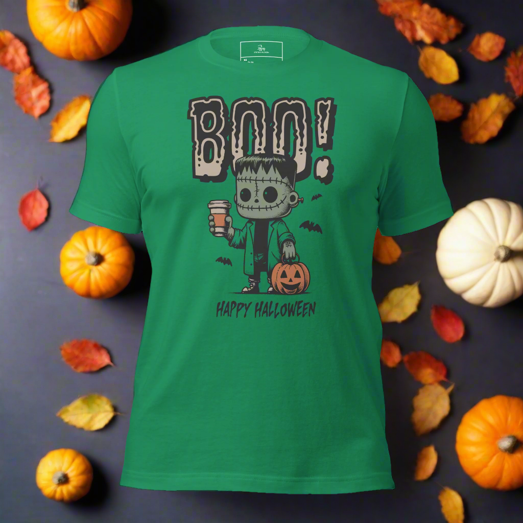 Frankenstein Boo | Airlume Cotton T-Shirt Women's T-Shirt Syntax & Alchemy   