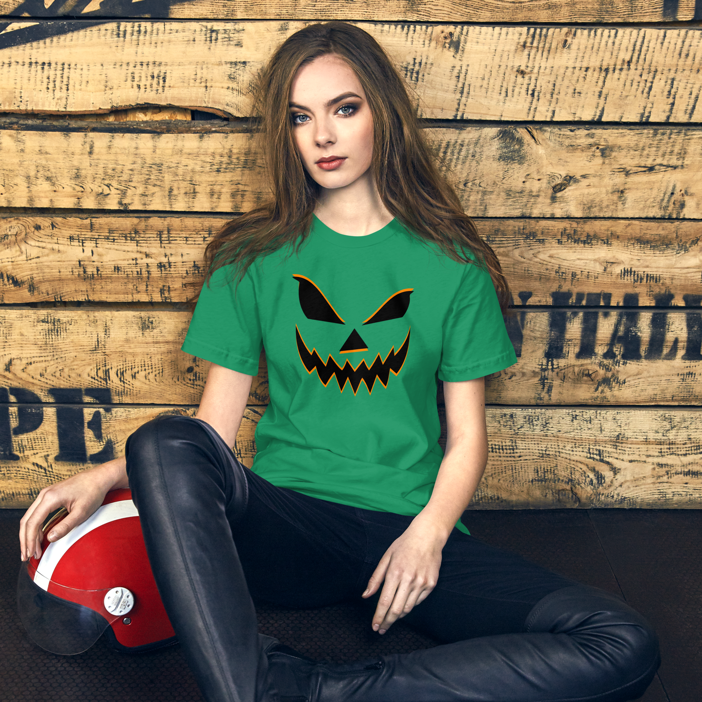 Smiling Jack O Lantern | Airlume Cotton T-Shirt Women's T-Shirt Syntax & Alchemy   