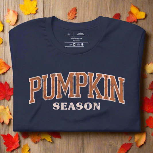 Pumpkin Season | Airlume Cotton T-Shirt Women's T-Shirt Syntax & Alchemy Navy XS 