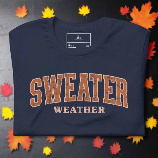 Sweater Weather | Airlume Cotton T-Shirt Women's T-Shirt Syntax & Alchemy Navy XS 