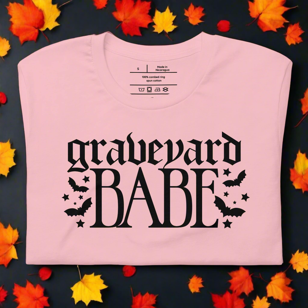 Graveyard Babe | Airlume Cotton T-Shirt Women's T-Shirt Syntax & Alchemy Pink S 