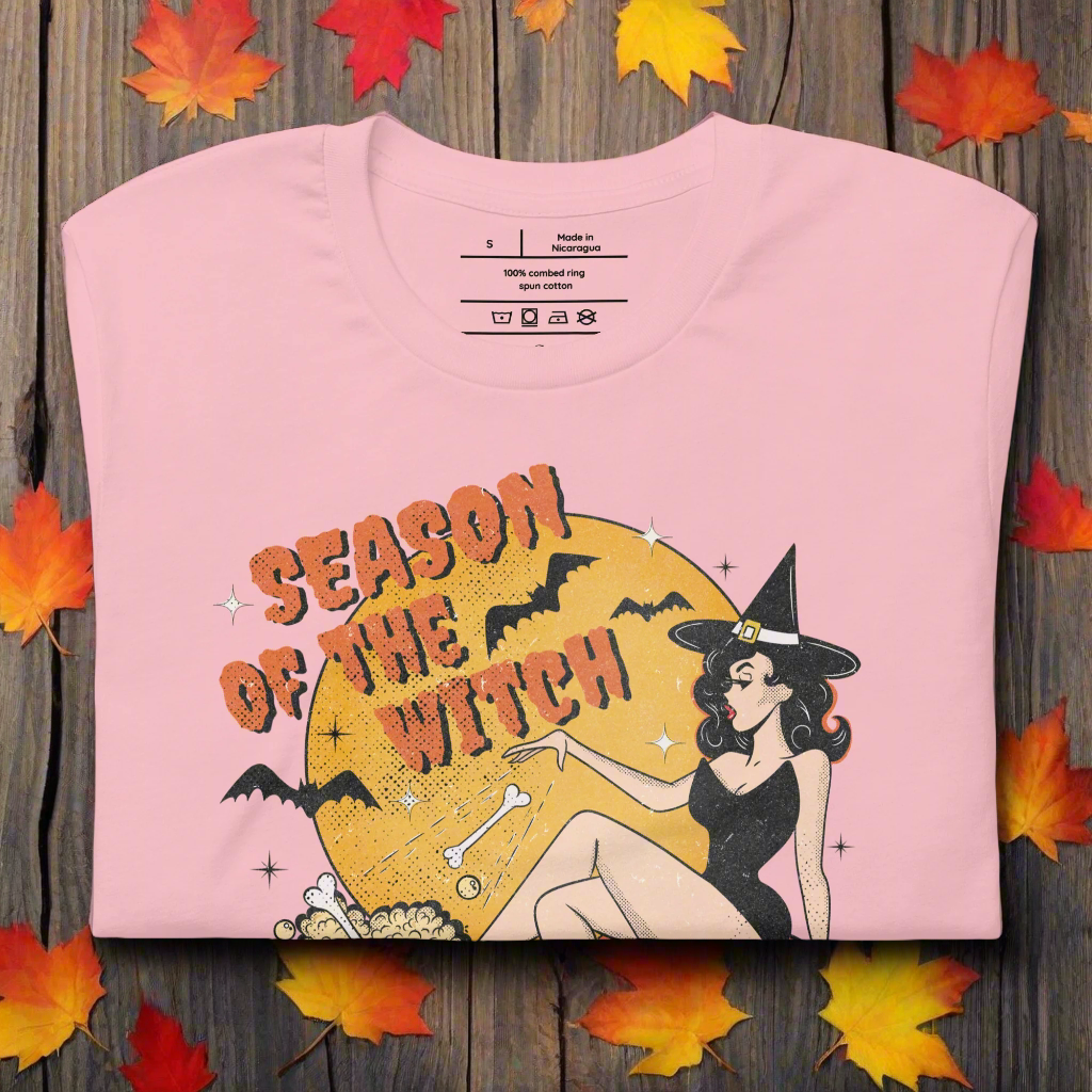 Season of the Witch | Airlume Cotton T-Shirt Women's T-Shirt Syntax & Alchemy Pink S 